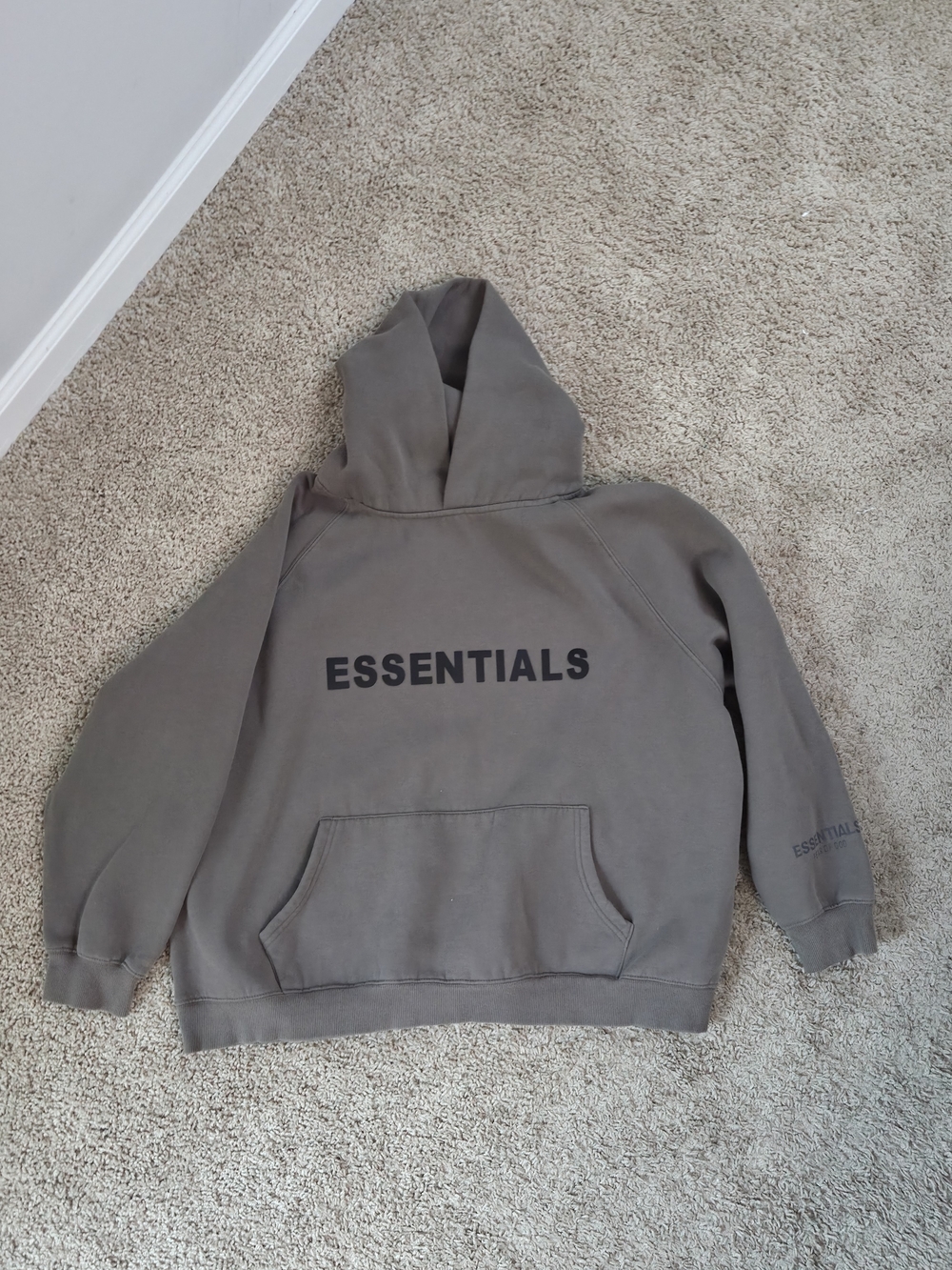 ESSENTIALS Dupe Men’s Taupe Logo Hoodie Sweater